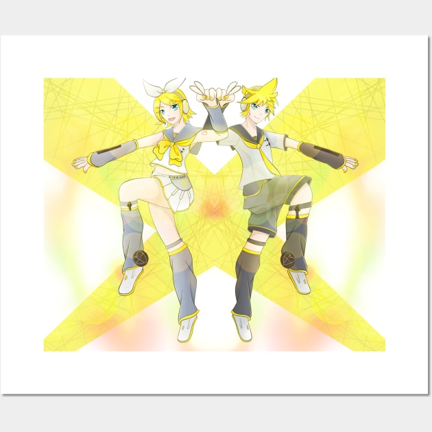 Kagamine Rin and Len Wall Art by giratina13